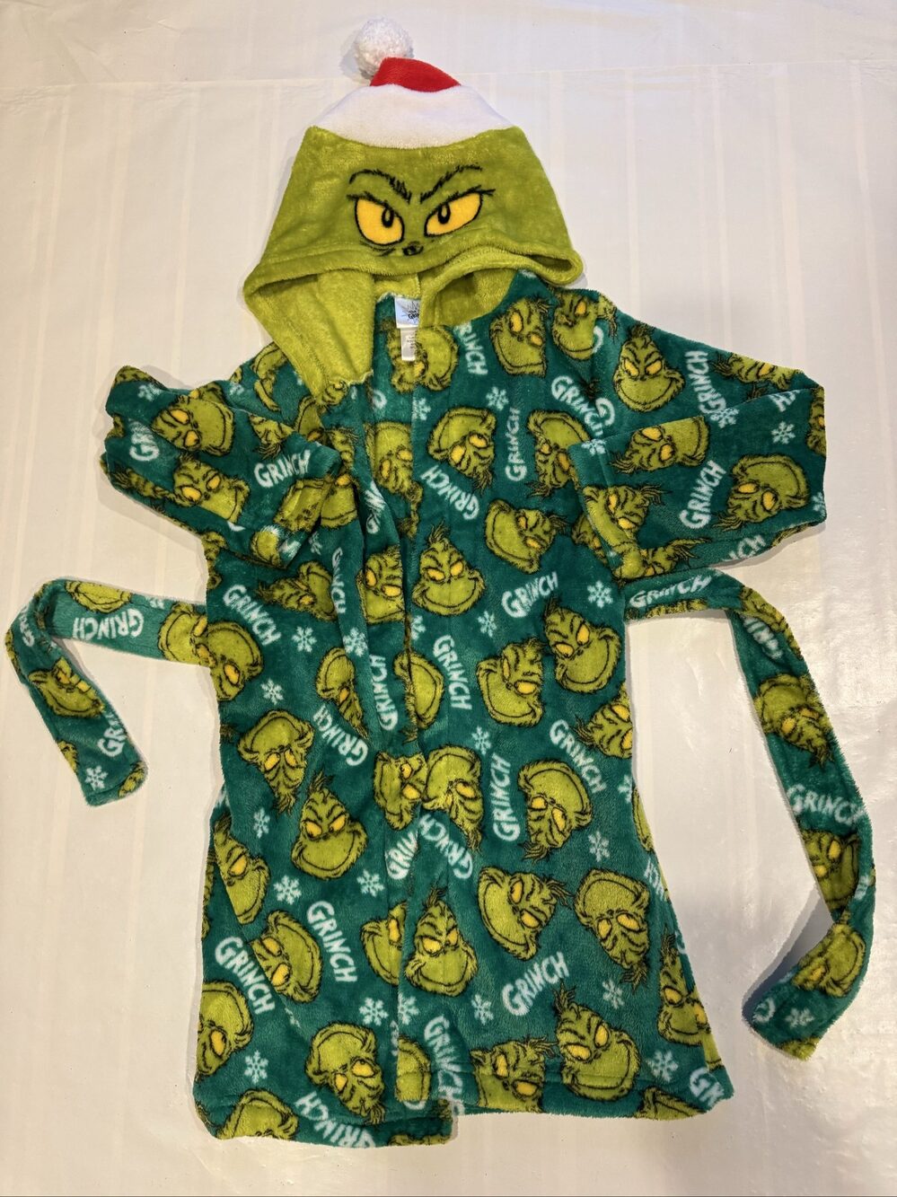The Grinch Green & Blue Hooded Kids Robe One Size